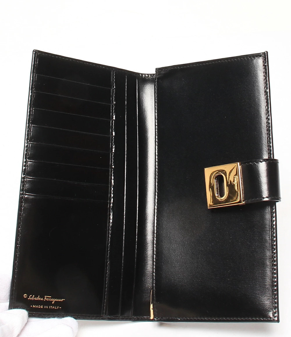 Salvatore Ferragamo wallet bi fold long Gancini Black